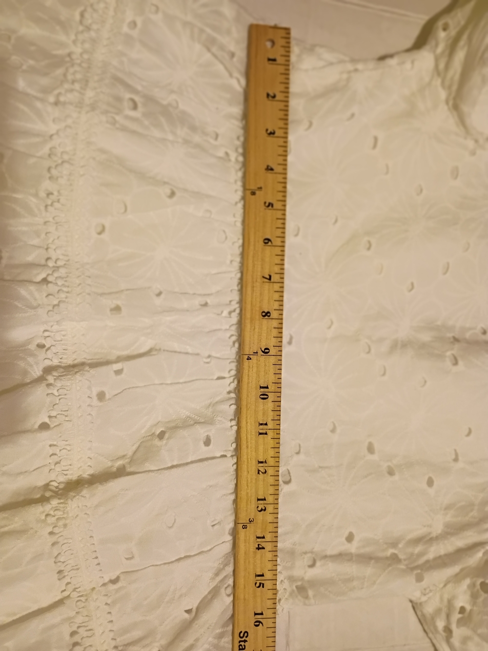 Like Love Women's White Eyelet Mini Baby Doll Dress with Embroidered Trim Sz S - Picture 8 of 10